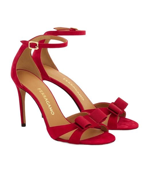 Ferragamo Red Vara Bow Sandal