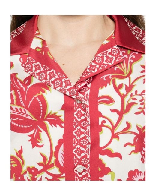 Etro Red Floral Printed Shirt