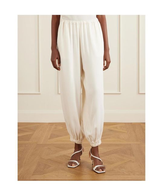 Frankie Shop White Elastic Waist Casual Pants