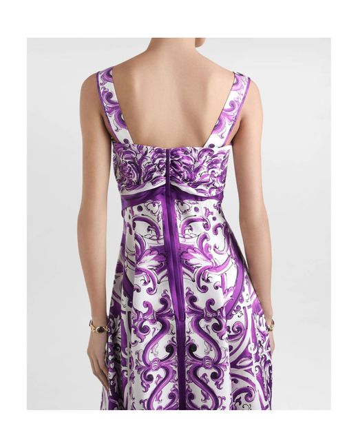 Dolce & Gabbana Purple Silk Dress