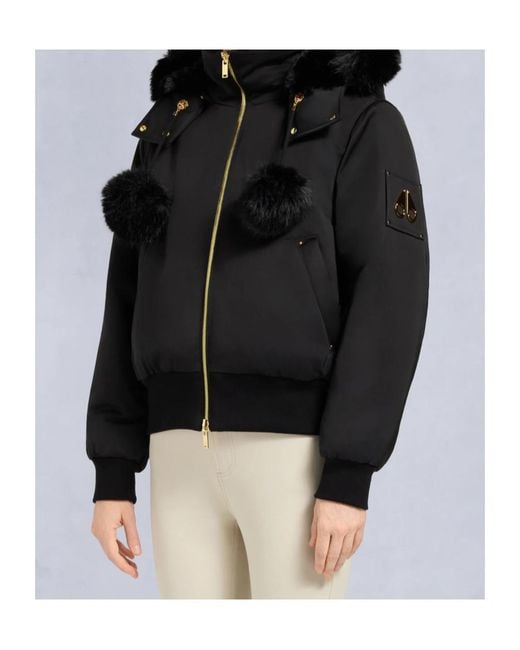 Moose Knuckles Black Series Original Satin Debbie Bomber Jacket