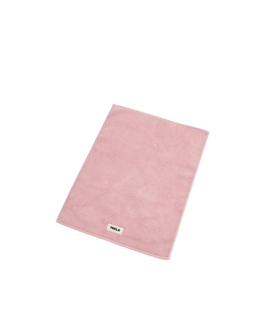 Tekla Pink Organic Cotton Terry Bath Mat