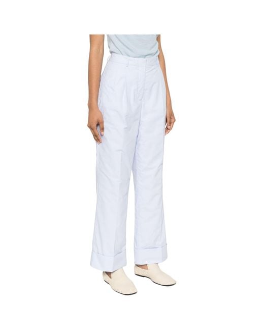 Officine Generale White Willow High-Waist Straight Trousers