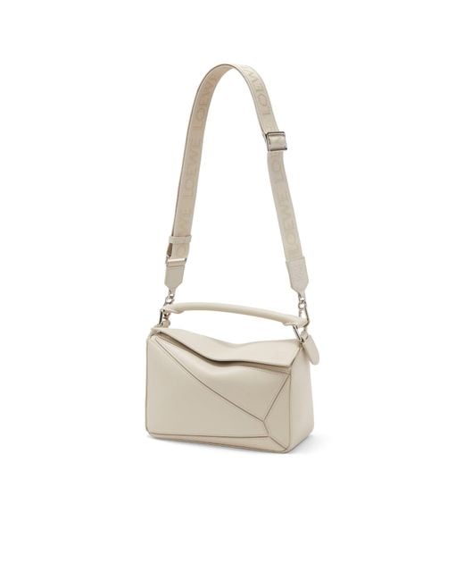 Loewe White Anagram Embossed Small Puzzle Bag