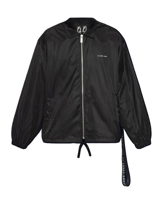 44 Label Group Black Logo Emblazoned Jacket for men
