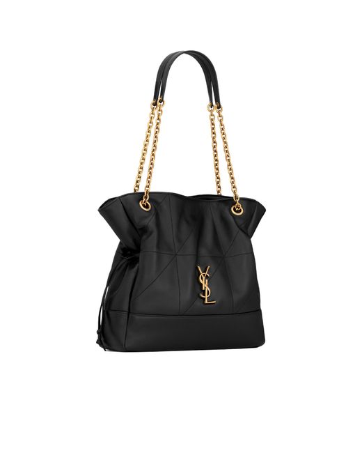 Saint Laurent Black Jamie Logo Plaque Small Shopping Bag