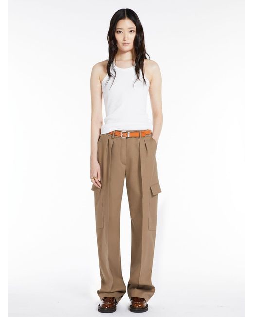 Sportmax White Ribbed Sleeveless Top