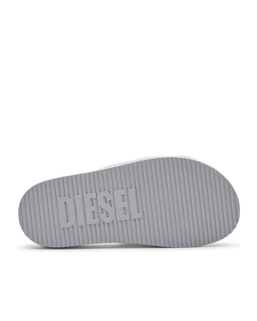 DIESEL White Sa-Slide D Oval Sandals