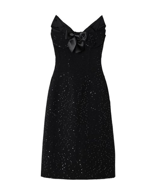 ShuShu/Tong Black Sleeveless Sequined Dress
