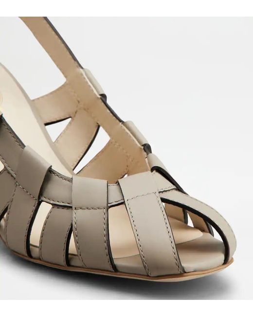 Tod's Metallic Cut-Out Leather Pumps