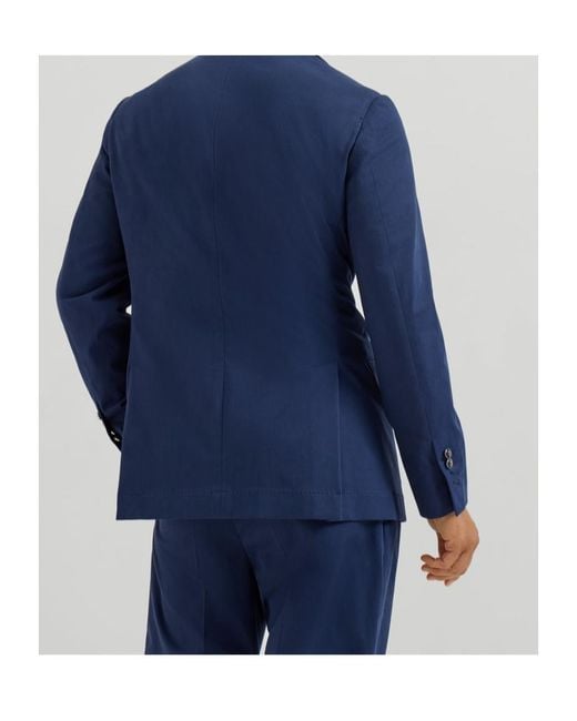 Brunello Cucinelli Blue Double-Breasted Blazer for men