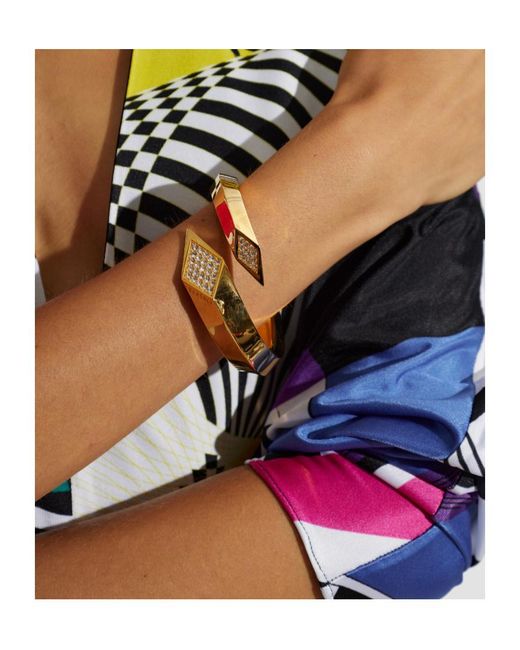 Versace Metallic Spiral-Shaped Bracelet for men