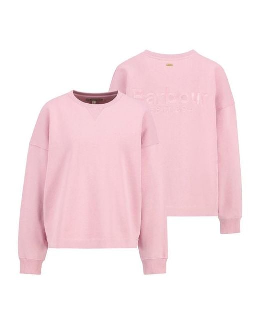 Barbour Pink Long-Sleeved Crew Neck Sweatshirt