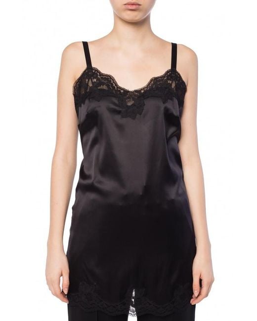 Dolce & Gabbana Black Lace Detailed Slip Dress