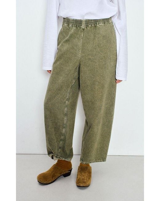 American Vintage Green Elastic-Waist Casual Trousers