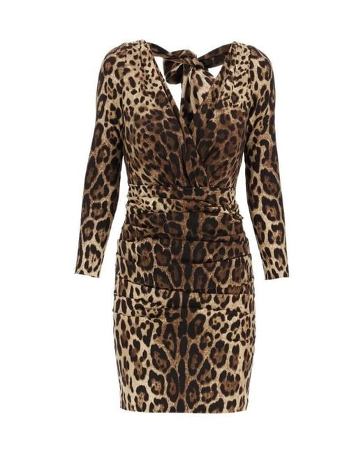 Dolce & Gabbana Multicolor Leopard-Print Dress