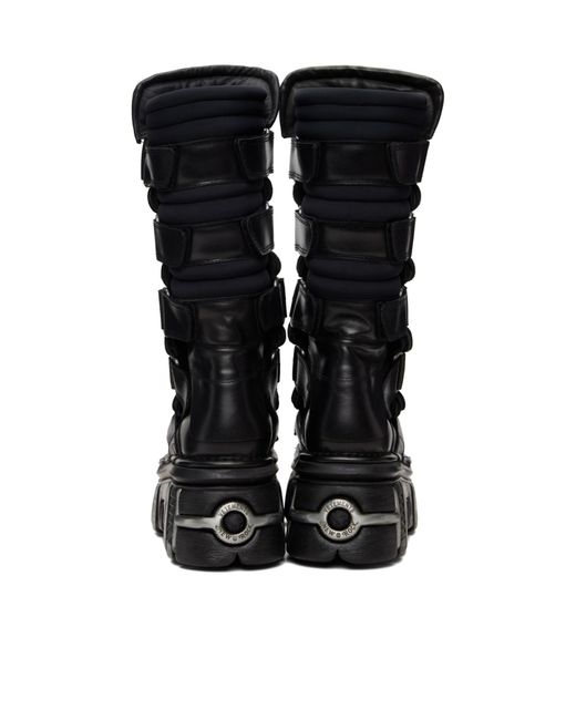 Vetements Black X New Rock Collaboration Tower Mid-Calf Boots for men