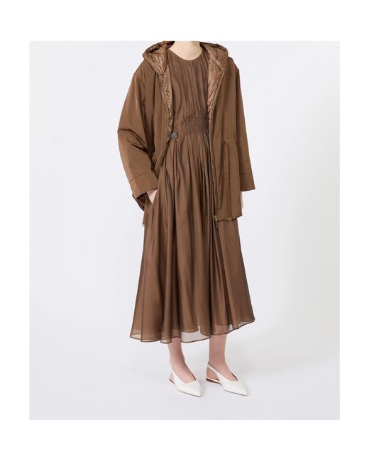 Max Mara Brown The Cube Charme Zip-Up Drawstring Coat