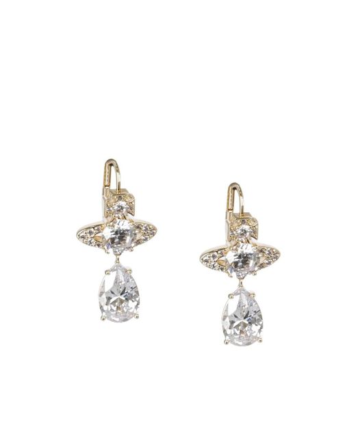 Vivienne Westwood White Ismene Orb-Detail Drop Earrings