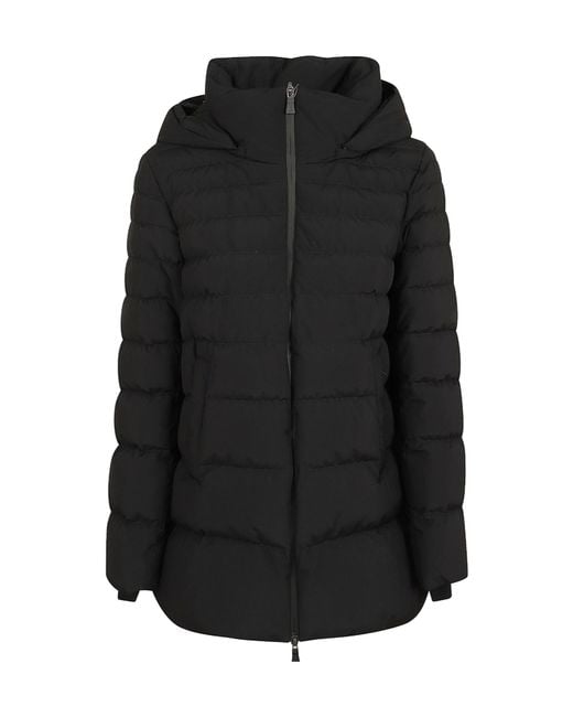Herno Black Hooded Quilted Down Jacket