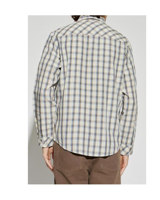 Samsøe & Samsøe Gray Checked-Pattern Shirt for men
