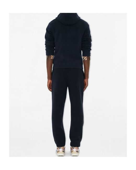 Burberry Blue Ekd Embroidered Zip-Up Hoodie for men
