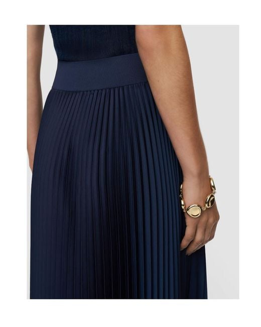 Joseph Blue Ade Knit Weave Plissé Skirt