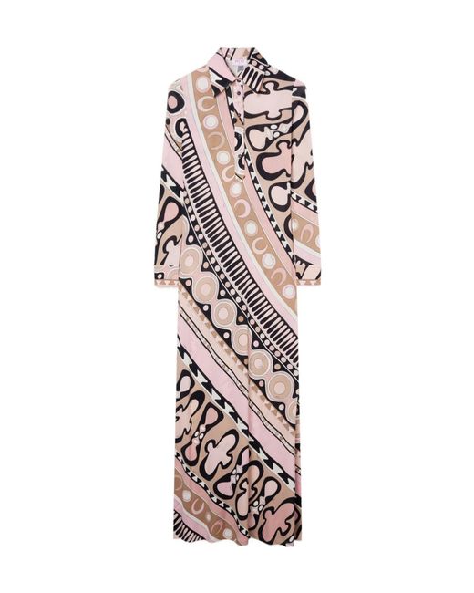 Emilio Pucci White Pucci Soleil Print Long Shirt Dress