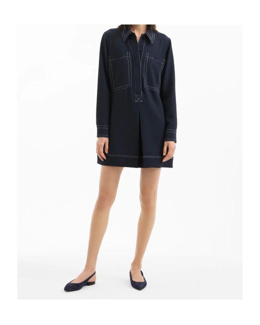 Veronica Beard Blue Collared A-Line Dress