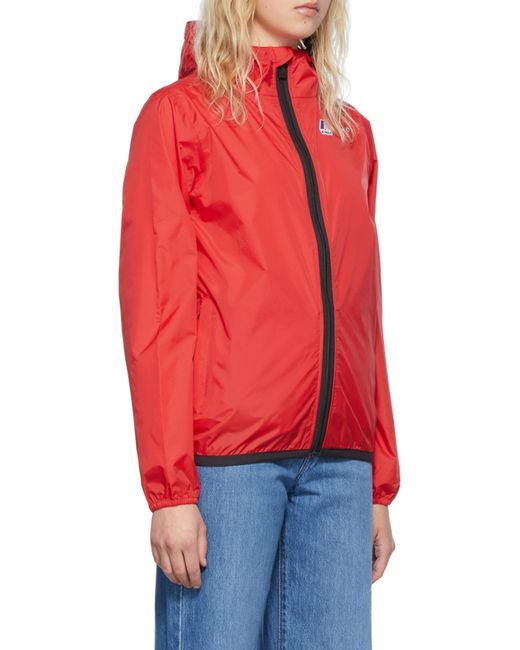 COMME DES GARÇONS PLAY Pink Comme Des Garçons Play X K-Way Logo Patch Zip-Up Jacket for men