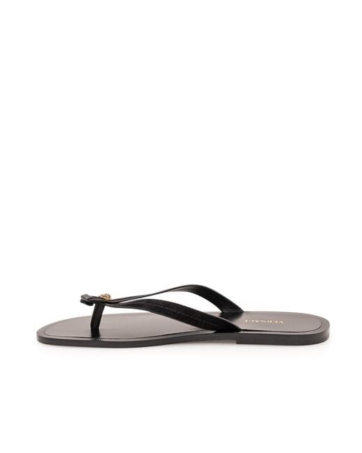 Versace White Logo-Detailed Flip Flops