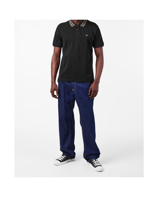 Vivienne Westwood Black Short-Sleeve Polo for men