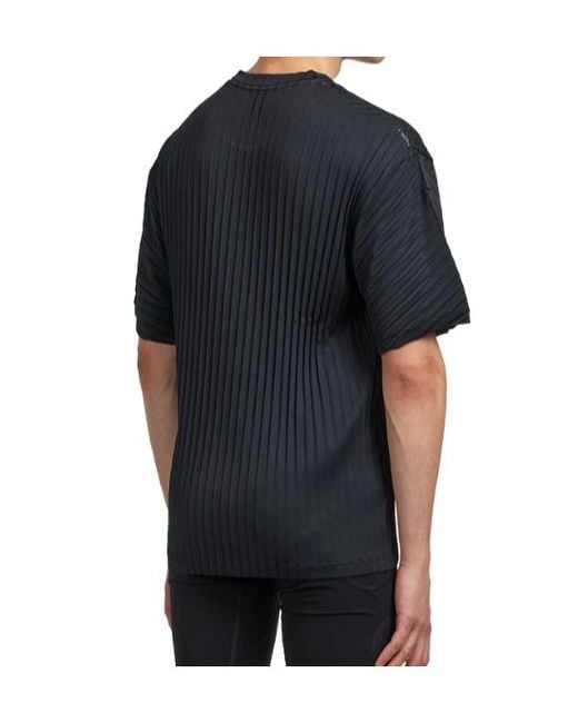 Satisfy Black Auralite Pleated T-Shirt for men