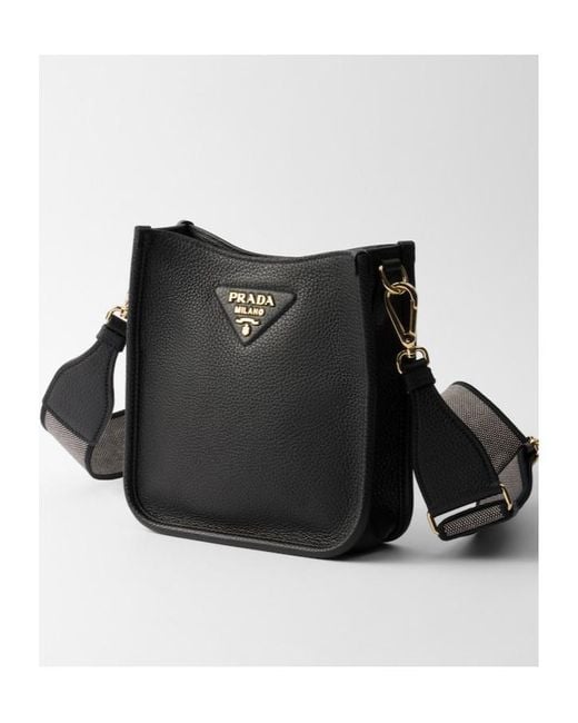 Prada Black Logo Plaque Crossbody Bag
