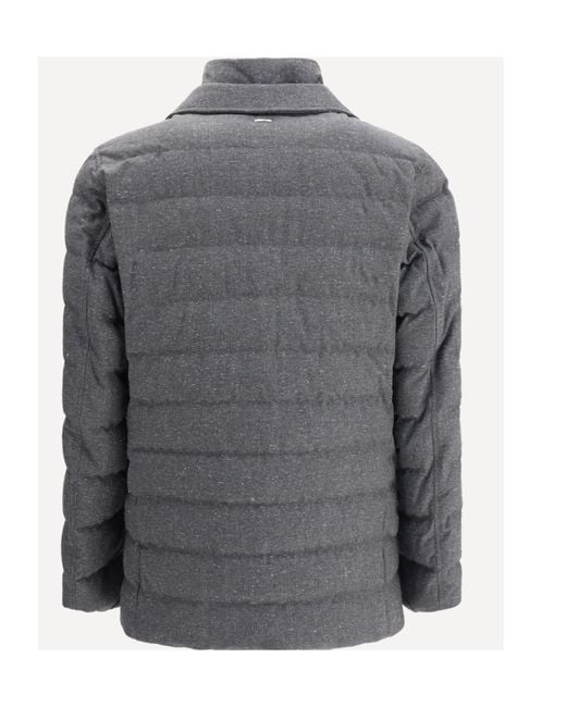 Herno Gray Quilted Down Blazer for men