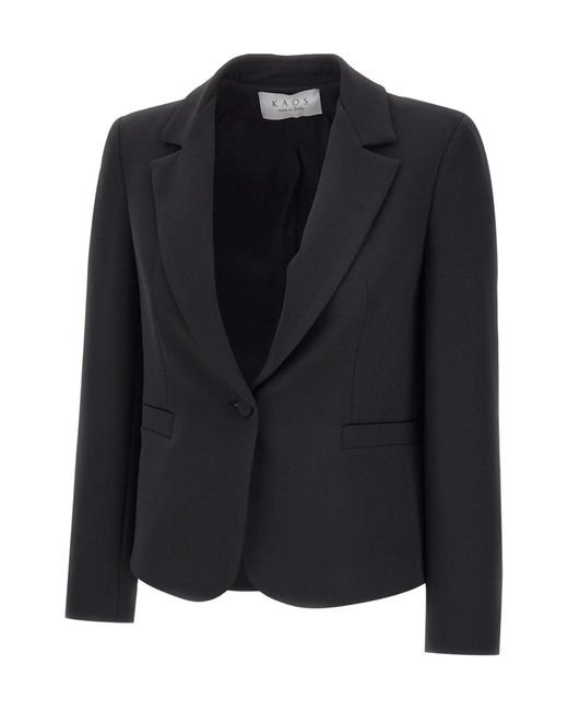 Kaos Black Crepe Blazer Jacket