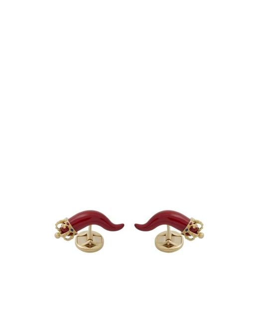 Dolce & Gabbana White Good Luck Cufflinks for men