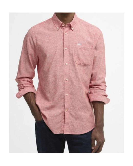 Barbour Pink Nelson Tailored Long-Sleeved Shirt for men