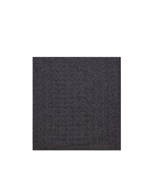 Saint Laurent Blue Large Square Scarf