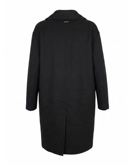 Twinset Black Double-Breasted Notched Collar Coat