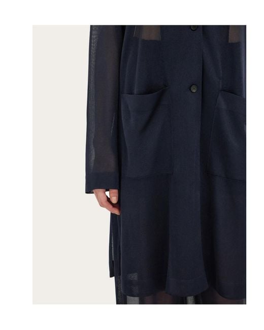 Ferragamo Blue Jersey Duster