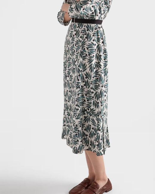 Prada Gray Printed Pongé Dress