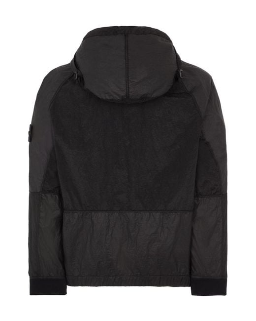 Stone Island Black Zip Up Hooded Jacket for men
