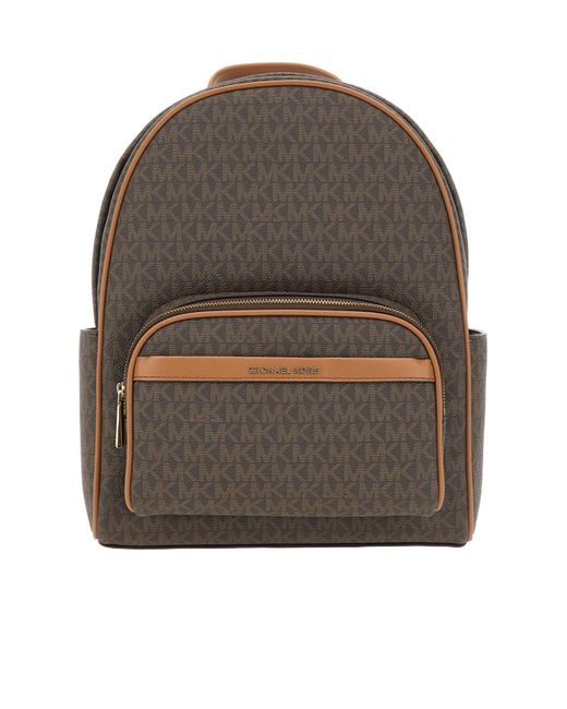 MICHAEL Michael Kors Gray Bex Medium Signature Logo Backpack