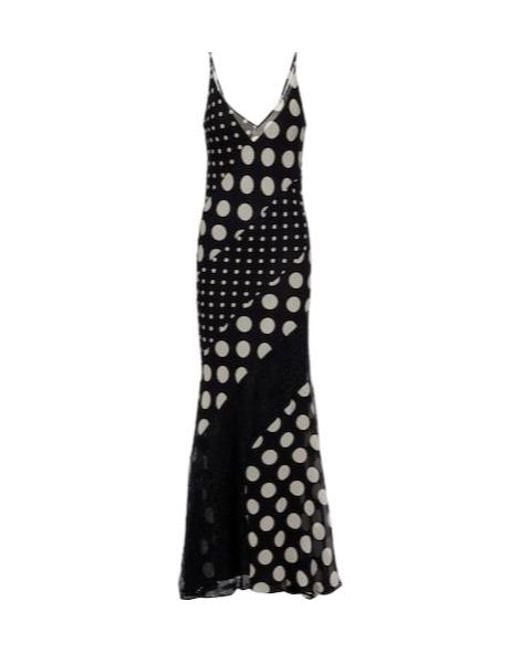 Nina Ricci Black Polka-Dot Silk Maxi Dress