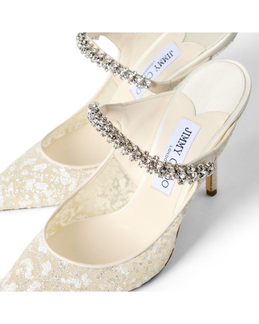 Jimmy Choo White Bing Heeled Mules