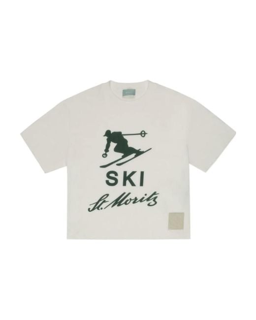 Bally White Graphic-Print Cotton T-Shirt for men