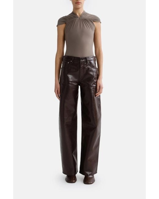 Agolde Black Curved-Leg Wide-Leg Jeans