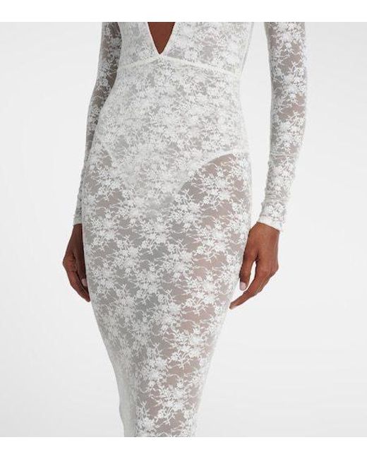Alex Perry White Bridal Sheer Lace Gown
