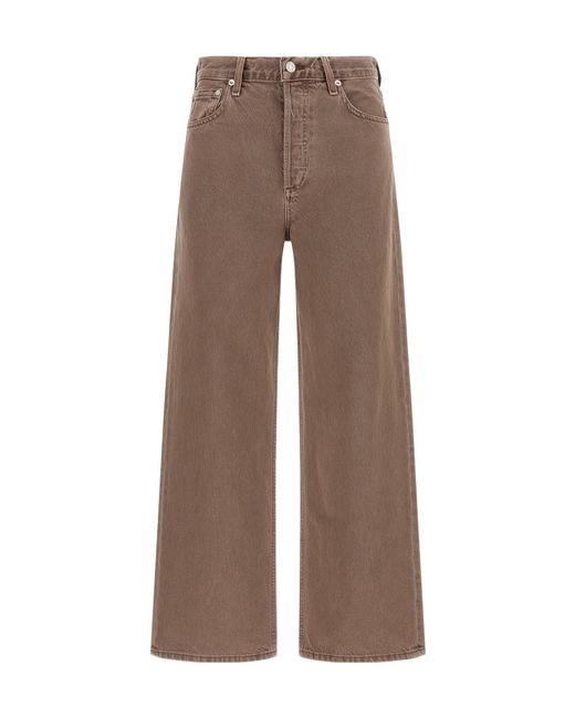 Agolde Brown Ren Wide-Leg Jeans